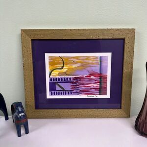 Original Abstract Watercolor Vibrant 2000s Signed L Anderson Pop Art Handmade